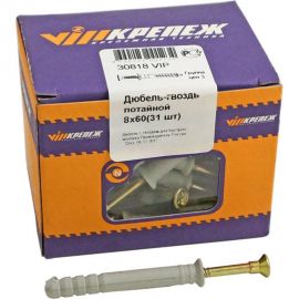 Дюбель-гвоздь VIPкрепеж потайной бортик 31 шт 30818 VIP 