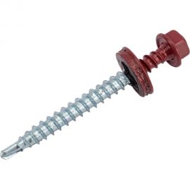 Кровельные саморезы ВИРТУОЗ 4,8х50 мм, RAL 3011, красно-коричневый, 10 шт. 26453 