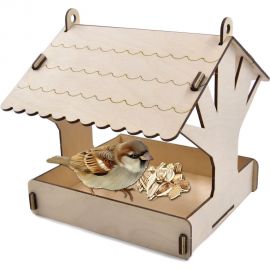 Деревянная модель для сборки PREZENT Кормушка садовая 6, 21.5x19.5x18 см КРМ-006 