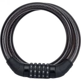 Трос-замок STELS 84620 длина 800 мм, диам. 15 мм, кодовый замок, черный 540026 