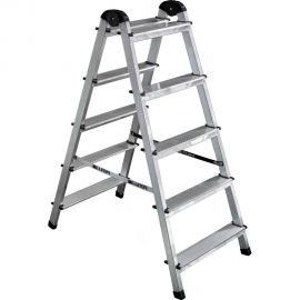 Алюминиевая 5-ти ступенчатая двухсторонняя стремянка Perilla 111405 