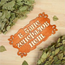 Табличка для бани Добропаровъ В бане генералов нет, 30x17 см 1384205 