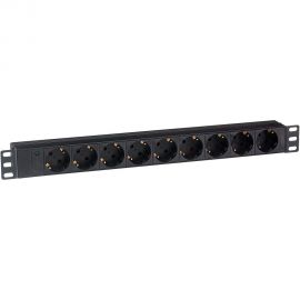 Блок розеток ExeGate ServerPro PDU-19H907 Al-9S-C20, 19, 1U, алюминий, 9Schuko, С20 280853 