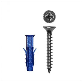 Саморез Невский Крепеж ШУц 3,0x30, потайная головка + дюбель Чапай, 6x25, 50 шт. 812562 