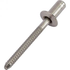 Вытяжная нержавеющая заклепка со стандартным бортиком KREPFIELD закрытый конец, 4,8x10 мм, ISO 16585, А2, 20 шт. 16585ЗАКЛЕПКА4,8Х10А2-20 