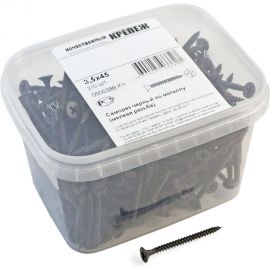 Саморез Качественный КРЕПЕЖ 3.5x45 мм, потай, частая резьба, оксид, 310 шт 0500399 КЧ 