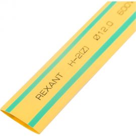 Термоусаживаемая трубка REXANT 12,0/6,0 мм, желто-зеленая, упаковка 50 шт. по 1 м 21-2007 