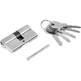 Цилиндровый механизм ТУНДРА 60 мм, английский ключ, 5 ключей, цвет хром 2921829 