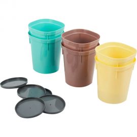 Набор многоразовых горшочков для рассады со съемным дном INGREEN 6x400мл, микс 35IG604310998 