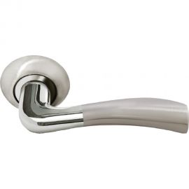 Дверная ручка RUCETTI RAP 19 SN/CP, цвет-бел. никель/хром 9011389 