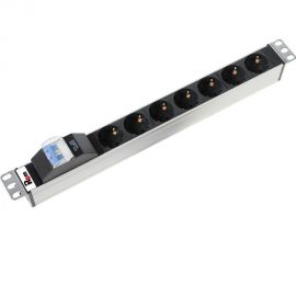 Блок розеток ЦМО Rem-16, с автоматом, 16А, 7, Shuko, алюминий, 19, колодка R-16-7S-A-440-K 