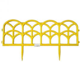 Садовое ограждение ПОЛИМЕРСАД Забор декоративный №10, жёлтое, 4 шт. ПС-ЗД10-желт 