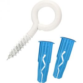 Петля-шуруп ЕВРОПАРТНЕР бел. L20 x d4 х O10 в компл. c дюбелем MULTI 6x25 4шт. MP 305 17 