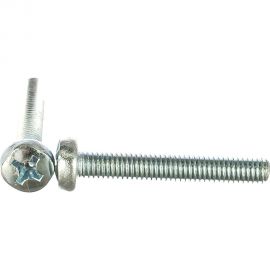 Винт DIN 7985 с полукруглой головкой, оцинкованный М6х40, 35шт - коробка Tech-Krep 105228 