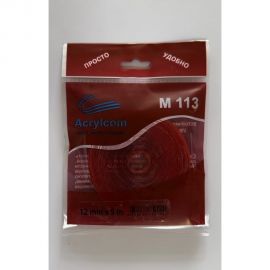 Акриловая лента Акрилком М113 прозрачный носитель, 0,8 мм х 12 мм х 5 м М113 12мм 