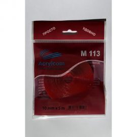 Акриловая лента Акрилком М113 прозрачный носитель, 0,8 мм х 10 мм х 5 м М113 10мм 