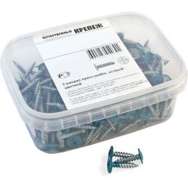 Прессшайба Качественный КРЕПЕЖ 4.2х16 мм, синяя вода RAL 5021, острая, 250 шт 0200307 КЧ 