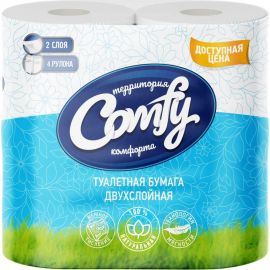 Туалетная бумага COMFY 2 сл. 4 рул. (100% целлюлоза)/вл.12 1-6242 