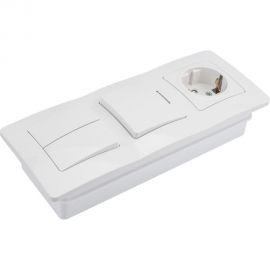 Внутренний блок Schneider Electric Blanca розетка с заземлением 16А, 250В+1-клавишный выключатель+2-клавишный выключатель SE BLNBS101211 