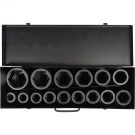 Набор головок ударных 1""DR, 60 мм, 15 предметов, 22-60 мм, металлический кейс Airline ATAS067 