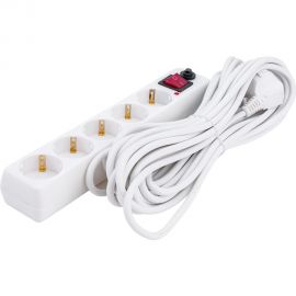 Сетевой фильтр General Lighting Systems GPS-5-16-3x1-1000-W 5 мест 16А 3x1 мм2 10м белый 471008 