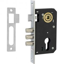 Врезной замок под евроцилиндр VETTORE 9011 SR-3R CP, хром 20309 