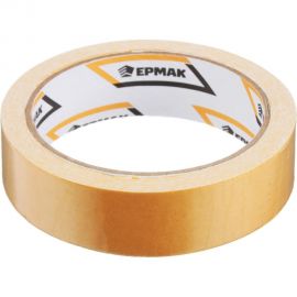 Двухсторонняя клейкая лента ЕРМАК 25 мм х 10 м, ткань осн., инд. упаковка 669-188 