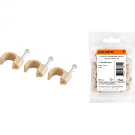 Круглая пластиковая скоба TDM 6 мм, сосна, 50 шт. SQ0514-0091 