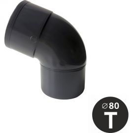 Отвод соединения водосточной трубы Murol 67, 80 мм, серый 16015 