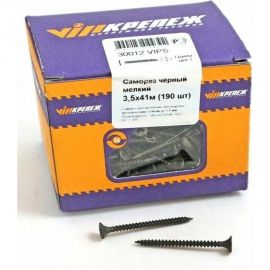 Саморез VIPкрепеж черный 3,5/41 190 шт 30012 VIPS 