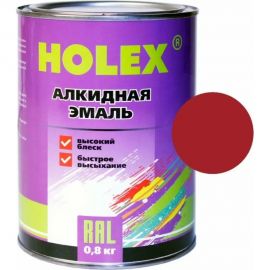 Алкидная автоэмаль Holex 3001 RAL красная, 0.8 кг HAS-380600 