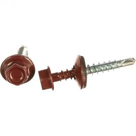 Кровельный саморез, красное вино Крепежная техника 4,8х35 RAL 3005 250шт 420308 БК 