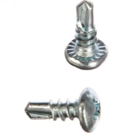 Саморез крепежная техника 3,5x9,5 белая полусфера сверло, 1000 шт. 430303 БК 