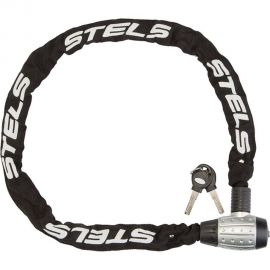 Цепь-замок STELS 85704 в тканевой оплетке, с ключом, 6x1200 мм серебристо-черный 540040 