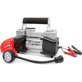 Воздушный компрессор AUTOPROFI 75 л./мин., 12v/30a, 300w, шланг 5 м., шнур питания 3 м., питание от акб, клапан для регулир. давления, набор из 4-х переходников для надувн. изделий, переходн 