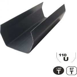 Водосточный желоб MUROl ПВХ, 1,5 метра, U110/67, серый UG15 