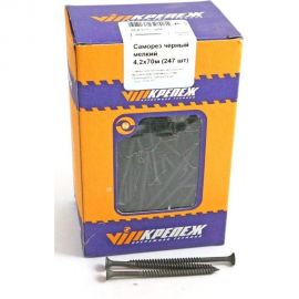 Саморез VIPкрепеж черный 4,2/70 247 шт 40025 VIP 