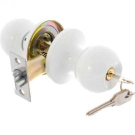 Защелка-ручка Левша NORBEL 607 ET с ключом, белая У4-6843.Б 