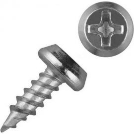 Саморез крепежная техника клоп, белый, острый, 3,5x11, 100 шт. 10210 