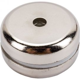 Магнитное крепление с отверстием Проф-магнит В32, сцепление 23 кг, 2 шт. PMYP-B-32 