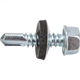 Кровельный саморез STARFIX 6,3x25 мм, цинк, шайба с прокладкой, PT3, 50 шт. SMP2-89103-50 