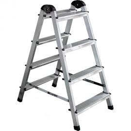 Алюминиевая 4-х ступенчатая двухсторонняя стремянка Perilla 111404 