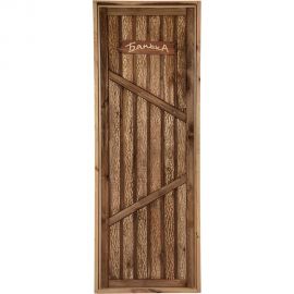 Глухая дверь Банные Штучки Банька, искусственно состарена, 1.9x0.7 м, липа Класс А, 32262 