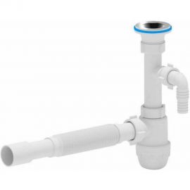 Сифон для умывальника АНИ Пласт бутылочный 1 1/4х32, гофрированный 32х32/40 отв нерж/сетка BM1315 025-1143 