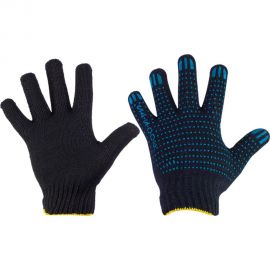 Перчатки с ПВХ РемоКолор черные, 7.5 класс вязки, 5-ти нитка, 24-2-003 