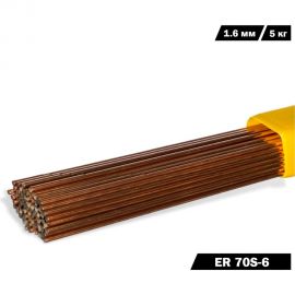Пруток присадочный омедненный ER 70S-6 SG 2 (Св-08Г2С) 1.6 мм, 5 кг для аргонодуговой сварки TIG SvarCity пруток/медь/ER 70S-6/1,6/5кг 