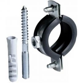 Стальной хомут Rvc (38-43) 1 1/4"", с резиновым уплотнителем и крепежом М8x100 в комплекте дюбель 09100 