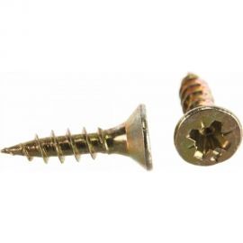 Универсальный саморез КВАДРА 2.5x10 желтый, потайная голова, цинк, уп. 50 шт. 254010508120 