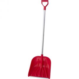 Пластмассовая снеговая лопата с алюминиевой планкой, алюминиевым черенком и V-образной ручкой Gigant AVG-03 