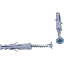Дюбель-S Стройметиз 5х25 + саморез Шуц 3,5х30, 6 шт европодвес 2930021 